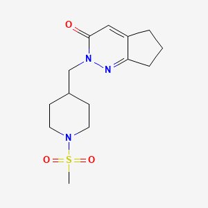 molecular formula C14H21N3O3S B2682009 2-[(1-methanesulfonylpiperidin-4-yl)methyl]-2H,3H,5H,6H,7H-cyclopenta[c]pyridazin-3-one CAS No. 2097915-96-1