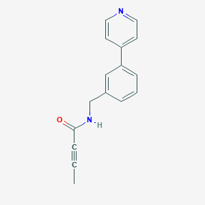 molecular formula C16H14N2O B2682043 N-[(3-Pyridin-4-ylphenyl)methyl]but-2-ynamide CAS No. 2411218-16-9