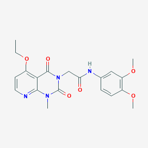 molecular formula C20H22N4O6 B2682051 N-(3,4-dimethoxyphenyl)-2-(5-ethoxy-1-methyl-2,4-dioxo-1,2-dihydropyrido[2,3-d]pyrimidin-3(4H)-yl)acetamide CAS No. 1005298-84-9