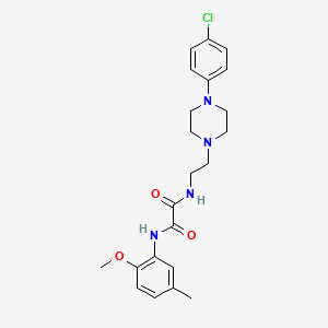 molecular formula C22H27ClN4O3 B2682086 N-{2-[4-(4-chlorophenyl)piperazin-1-yl]ethyl}-N'-(2-methoxy-5-methylphenyl)ethanediamide CAS No. 1049575-96-3