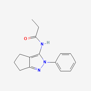 molecular formula C15H17N3O B2682093 N-{2-phenyl-2H,4H,5H,6H-cyclopenta[c]pyrazol-3-yl}propanamide CAS No. 1209217-65-1