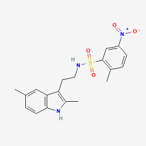 molecular formula C19H21N3O4S B2682113 N-[2-(2,5-dimethyl-1H-indol-3-yl)ethyl]-2-methyl-5-nitrobenzene-1-sulfonamide CAS No. 681841-66-7