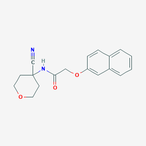 molecular formula C18H18N2O3 B2682164 N-(4-Cyanooxan-4-yl)-2-naphthalen-2-yloxyacetamide CAS No. 1385459-86-8