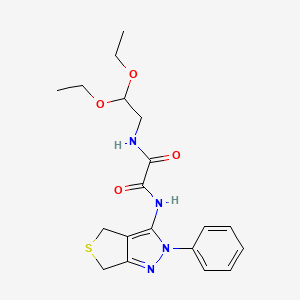 molecular formula C19H24N4O4S B2682295 N-(2,2-diethoxyethyl)-N'-{2-phenyl-2H,4H,6H-thieno[3,4-c]pyrazol-3-yl}ethanediamide CAS No. 900009-68-9