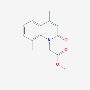 molecular formula C15H17NO3 B2682302 ethyl 2-[4,8-dimethyl-2-oxo-1(2H)-quinolinyl]acetate CAS No. 145667-25-0