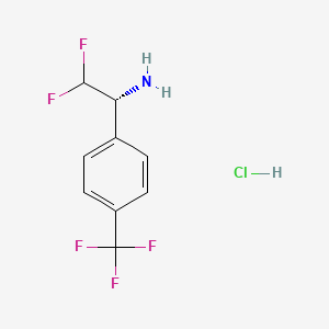 molecular formula C9H9ClF5N B2682333 (1R)-2,2-Difluoro-1-[4-(trifluoromethyl)phenyl]ethanamine;hydrochloride CAS No. 2253619-59-7