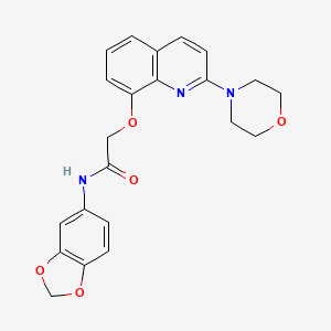 B2682345 N-(benzo[d][1,3]dioxol-5-yl)-2-((2-morpholinoquinolin-8-yl)oxy)acetamide CAS No. 941989-32-8