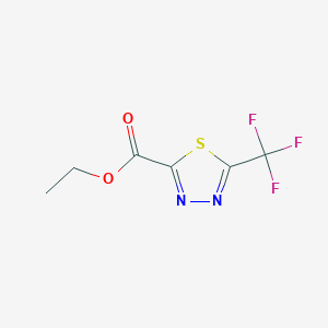 molecular formula C6H5F3N2O2S B2682355 Ethyl 5-(trifluoromethyl)-1,3,4-thiadiazole-2-carboxylate CAS No. 1823967-24-3