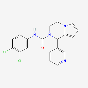 molecular formula C19H16Cl2N4O B2682406 N-(3,4-dichlorophenyl)-1-(pyridin-3-yl)-1H,2H,3H,4H-pyrrolo[1,2-a]pyrazine-2-carboxamide CAS No. 899961-23-0