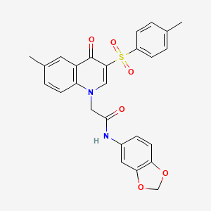 N-(benzo[d][1,3]dioxol-5-yl)-2-(6-methyl-4-oxo-3-tosylquinolin-1(4H)-yl)acetamide