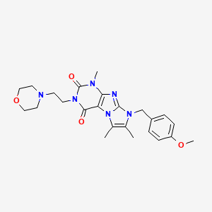 8-(4-methoxybenzyl)-1,6,7-trimethyl-3-(2-morpholinoethyl)-1H-imidazo[2,1-f]purine-2,4(3H,8H)-dione
