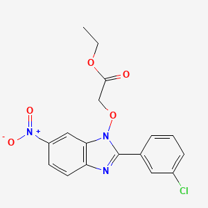 ethyl 2-{[2-(3-chlorophenyl)-6-nitro-1H-1,3-benzimidazol-1-yl]oxy}acetate