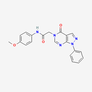 molecular formula C20H17N5O3 B2682449 N-(4-methoxyphenyl)-2-{4-oxo-1-phenyl-1H,4H,5H-pyrazolo[3,4-d]pyrimidin-5-yl}acetamide CAS No. 656831-75-3