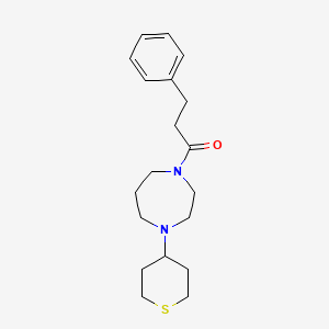 molecular formula C19H28N2OS B2682455 3-phenyl-1-[4-(thian-4-yl)-1,4-diazepan-1-yl]propan-1-one CAS No. 2034421-88-8