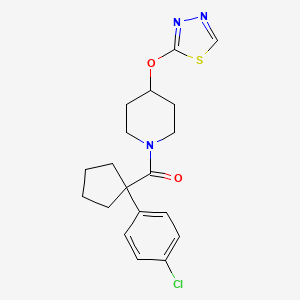 (4-((1,3,4-Thiadiazol-2-yl)oxy)piperidin-1-yl)(1-(4-chlorophenyl)cyclopentyl)methanone