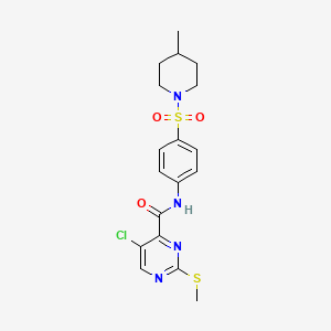 5-chloro-N-{4-[(4-methylpiperidin-1-yl)sulfonyl]phenyl}-2-(methylsulfanyl)pyrimidine-4-carboxamide