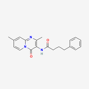 molecular formula C20H21N3O2 B2682555 N-{2,8-dimethyl-4-oxo-4H-pyrido[1,2-a]pyrimidin-3-yl}-4-phenylbutanamide CAS No. 946234-25-9