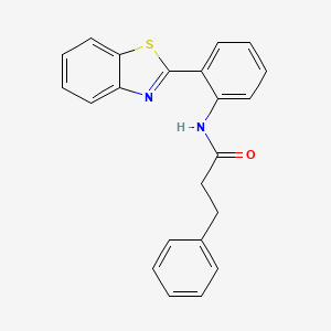 molecular formula C22H18N2OS B2682557 N-(2-(benzo[d]thiazol-2-yl)phenyl)-3-phenylpropanamide CAS No. 477569-85-0