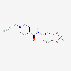 molecular formula C19H24N2O3 B2682568 N-(2-Ethyl-2-methyl-1,3-benzodioxol-5-yl)-1-prop-2-ynylpiperidine-4-carboxamide CAS No. 1645465-29-7