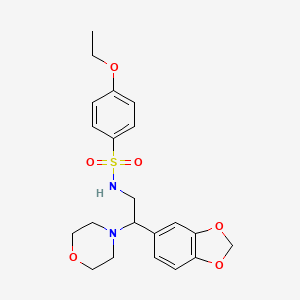 molecular formula C21H26N2O6S B2682572 N-(2-(benzo[d][1,3]dioxol-5-yl)-2-morpholinoethyl)-4-ethoxybenzenesulfonamide CAS No. 887219-20-7