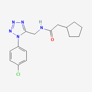 molecular formula C15H18ClN5O B2682620 N-((1-(4-chlorophenyl)-1H-tetrazol-5-yl)methyl)-2-cyclopentylacetamide CAS No. 897615-24-6