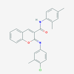 molecular formula C25H21ClN2O2 B2682639 (2Z)-2-[(4-chloro-3-methylphenyl)imino]-N-(2,4-dimethylphenyl)-2H-chromene-3-carboxamide CAS No. 1327193-99-6