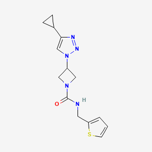 molecular formula C14H17N5OS B2682651 3-(4-cyclopropyl-1H-1,2,3-triazol-1-yl)-N-[(thiophen-2-yl)methyl]azetidine-1-carboxamide CAS No. 2201741-02-6