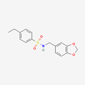 molecular formula C16H17NO4S B2682671 N-(1,3-benzodioxol-5-ylmethyl)-4-ethylbenzenesulfonamide CAS No. 900943-14-8