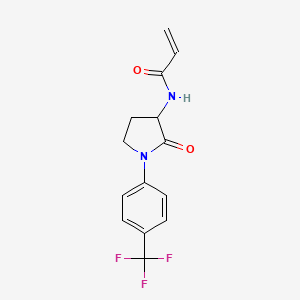 molecular formula C14H13F3N2O2 B2682692 N-[2-Oxo-1-[4-(trifluoromethyl)phenyl]pyrrolidin-3-yl]prop-2-enamide CAS No. 2174599-75-6