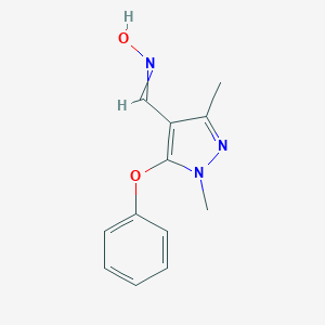 molecular formula C12H13N3O2 B026827 1,3-Dimethyl-5-phenoxypyrazole-4-carbaldehyde oxime CAS No. 110035-28-4