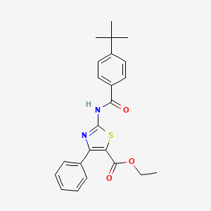 molecular formula C23H24N2O3S B2682714 Ethyl 2-(4-(tert-butyl)benzamido)-4-phenylthiazole-5-carboxylate CAS No. 312604-99-2