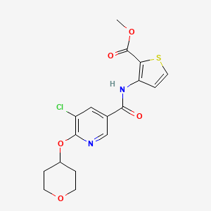 molecular formula C17H17ClN2O5S B2682751 methyl 3-[5-chloro-6-(oxan-4-yloxy)pyridine-3-amido]thiophene-2-carboxylate CAS No. 1903184-42-8