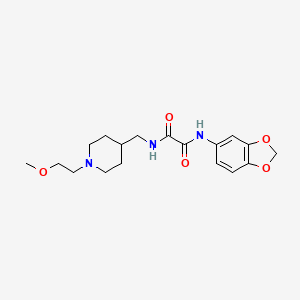 molecular formula C18H25N3O5 B2682752 N-(2H-1,3-benzodioxol-5-yl)-N'-{[1-(2-methoxyethyl)piperidin-4-yl]methyl}ethanediamide CAS No. 953225-45-1