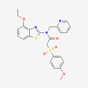 molecular formula C24H23N3O5S2 B2682769 N-(4-ethoxybenzo[d]thiazol-2-yl)-2-((4-methoxyphenyl)sulfonyl)-N-(pyridin-2-ylmethyl)acetamide CAS No. 941952-03-0