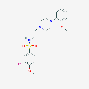 molecular formula C21H28FN3O4S B2682786 4-ethoxy-3-fluoro-N-(2-(4-(2-methoxyphenyl)piperazin-1-yl)ethyl)benzenesulfonamide CAS No. 1049466-05-8