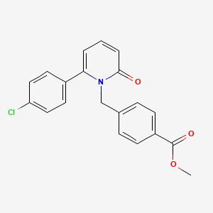 molecular formula C20H16ClNO3 B2682796 methyl 4-{[2-(4-chlorophenyl)-6-oxo-1(6H)-pyridinyl]methyl}benzenecarboxylate CAS No. 866048-89-7