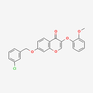 molecular formula C23H17ClO5 B2682805 7-((3-chlorobenzyl)oxy)-3-(2-methoxyphenoxy)-4H-chromen-4-one CAS No. 637751-70-3