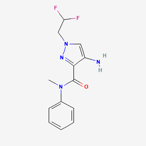 molecular formula C13H14F2N4O B2682811 4-Amino-1-(2,2-difluoroethyl)-N-methyl-N-phenyl-1H-pyrazole-3-carboxamide CAS No. 2101199-61-3