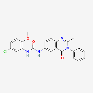 molecular formula C23H19ClN4O3 B2682820 1-(5-Chloro-2-methoxyphenyl)-3-(2-methyl-4-oxo-3-phenyl-3,4-dihydroquinazolin-6-yl)urea CAS No. 1172784-73-4