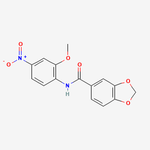 molecular formula C15H12N2O6 B2682823 N-(2-methoxy-4-nitrophenyl)-1,3-benzodioxole-5-carboxamide CAS No. 349134-29-8