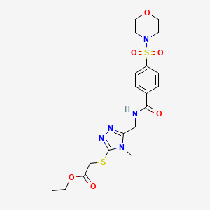 molecular formula C19H25N5O6S2 B2682841 ethyl 2-((4-methyl-5-((4-(morpholinosulfonyl)benzamido)methyl)-4H-1,2,4-triazol-3-yl)thio)acetate CAS No. 689752-05-4