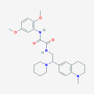 molecular formula C27H36N4O4 B2682890 N-(2,5-dimethoxyphenyl)-N'-[2-(1-methyl-1,2,3,4-tetrahydroquinolin-6-yl)-2-(piperidin-1-yl)ethyl]ethanediamide CAS No. 921902-57-0