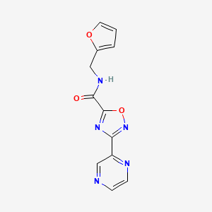 molecular formula C12H9N5O3 B2682895 N-(furan-2-ylmethyl)-3-(pyrazin-2-yl)-1,2,4-oxadiazole-5-carboxamide CAS No. 1219914-35-8