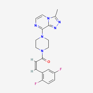(Z)-3-(2,5-difluorophenyl)-1-(4-(3-methyl-[1,2,4]triazolo[4,3-a]pyrazin-8-yl)piperazin-1-yl)prop-2-en-1-one