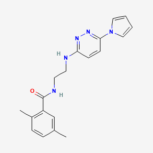 molecular formula C19H21N5O B2682991 2,5-dimethyl-N-(2-{[6-(1H-pyrrol-1-yl)pyridazin-3-yl]amino}ethyl)benzamide CAS No. 1421529-98-7