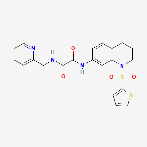 molecular formula C21H20N4O4S2 B2682995 N'-[(pyridin-2-yl)methyl]-N-[1-(thiophene-2-sulfonyl)-1,2,3,4-tetrahydroquinolin-7-yl]ethanediamide CAS No. 898430-38-1