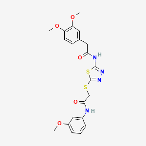 2-(3,4-dimethoxyphenyl)-N-(5-((2-((3-methoxyphenyl)amino)-2-oxoethyl)thio)-1,3,4-thiadiazol-2-yl)acetamide
