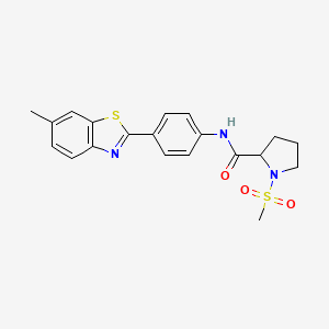 N-(4-(6-methylbenzo[d]thiazol-2-yl)phenyl)-1-(methylsulfonyl)pyrrolidine-2-carboxamide