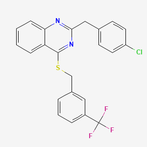 2-(4-Chlorobenzyl)-4-{[3-(trifluoromethyl)benzyl]sulfanyl}quinazoline