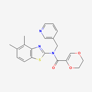 N-(4,5-dimethylbenzo[d]thiazol-2-yl)-N-(pyridin-3-ylmethyl)-5,6-dihydro-1,4-dioxine-2-carboxamide